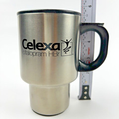 Celexa Pharmaceutical Advertising Travel Mug Stainless Steel 1998 Vintage RARE