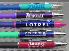Drug Rep Pharmaceutical Sleek Metal PENS Lot of 5 Aricept Celebrex Zoloft Lotrel