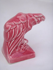 RARE PINK WRISLEY Bath Salt Bald Eagle Ceramic Sculpture 1930’s Bookend Figure