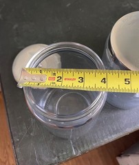 Set of 4 Medical Sundry Glass Jar, 4-inch outside diameter, used. LOT
