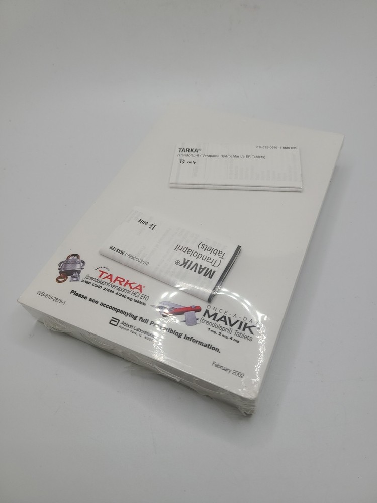 Sealed Mavik Tarka Pharmaceutical Drug Rep Advertising Post It Notepad 6×4 2002
