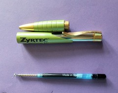 Zyrtec Cetirizine HCL Ballpoint Pen Pharmaceutical Black Ink Green Barrel Works