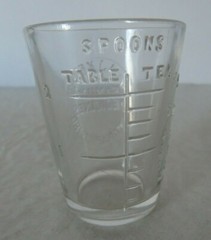 Dr JJ Kerr’s Family Medicine Dosage Cup Indianapolis Indiana Clear Glass Rare