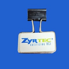 Zyrtec Brand Logo Pharmaceutical Advertising Binder Clip Sales Promotional Item