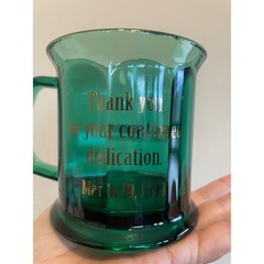 Vintage Celebrex Celecoxib Emerald Green Glass Mug Pharma Promo March 1999 USA