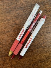 Lot of 3 Lexapro Medical Drug Rep Pharmaceutical Pens Red Grip White Gold Forest