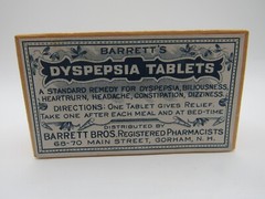 Vintage Cardboard Prescription Pill Box Barrett Bros. Pharmacy Gorham NH 3”