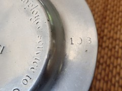 VTG *The UPJOHN CO* Cast Aluminum TRINKET DISH/4″ Ashtray Employee Service Award