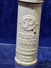 Vtg Polident Tablets Plastic Tube Container Metal Cap Empty 15ct Travel Case