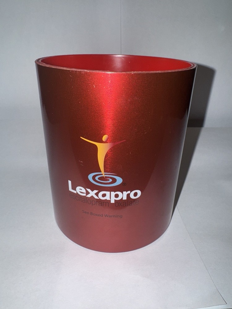 Lexapro Bipolar Mental Pharmaceutical Advertising Pen Pencil Cup Desk Top 4.75”