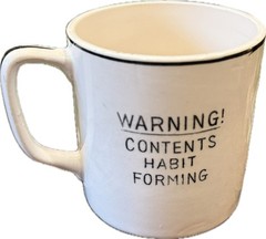 Vintage 1950s Morphine Novelty Apothecary Coffee Mug – Warning Habit Forming