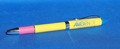 New Drug Rep AMBIEN CR Heavy Metal Collectible Pharmaceutical Ink Pen HTF Yellow