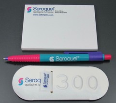 Seroquel PEN, Sticky Notes, Page Flags Drug Rep Pharmaceutical Promo Advertising