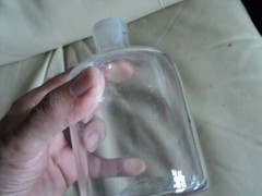 ANTIQUE HAND MADE CHEMIST / PHARMACY BOTTLE WITH STOPPER 17cm
