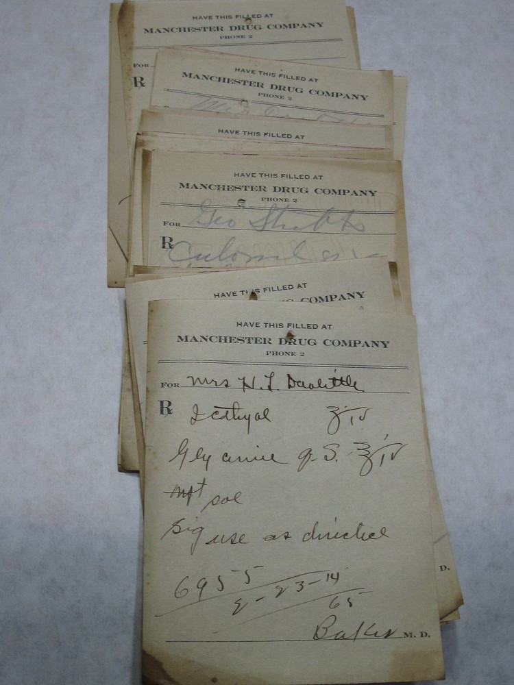 Vintage Drug Store Prescriptions 1914 Manchester, GA Total of 50