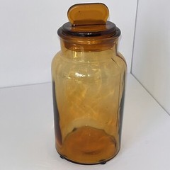 Antique Amber Pharmacy Drug Store Glass Apothecary Jar Bottle Marked 1000 8.5”H