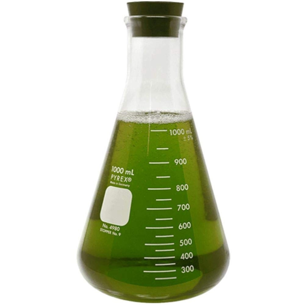 Corning Pyrex #4980-1L, 1000ml Narrow Mouth Erlenmeyer Flask with Rubber Stop…