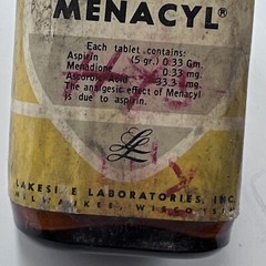 Vintage Menacyl Tablets Medicine Bottle Milwaukee Minnesota Quack Collectible