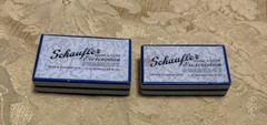 Schaufler Pharmacy Drug Co. Cardboard Prescription Pill Box Belleville ILL 2pcs