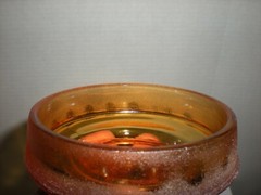 Vintage Amber Yellow Moon & Star Glass Canister Apothecary Jar 7″ LE Smith