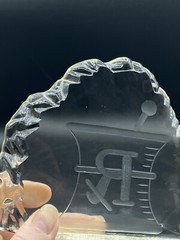 Pharmacist Rx Art Glass Iceberg Display Award Wendell August Forge