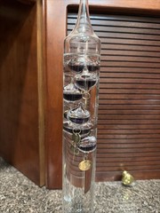 NEW Galileo Thermometer 15” Tall Glass Tube W/ Floating Spheres & Degrees