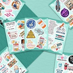 100 Funny Pharmacist Waterproof Stickers – Perfect for Laptops & Water Bottles