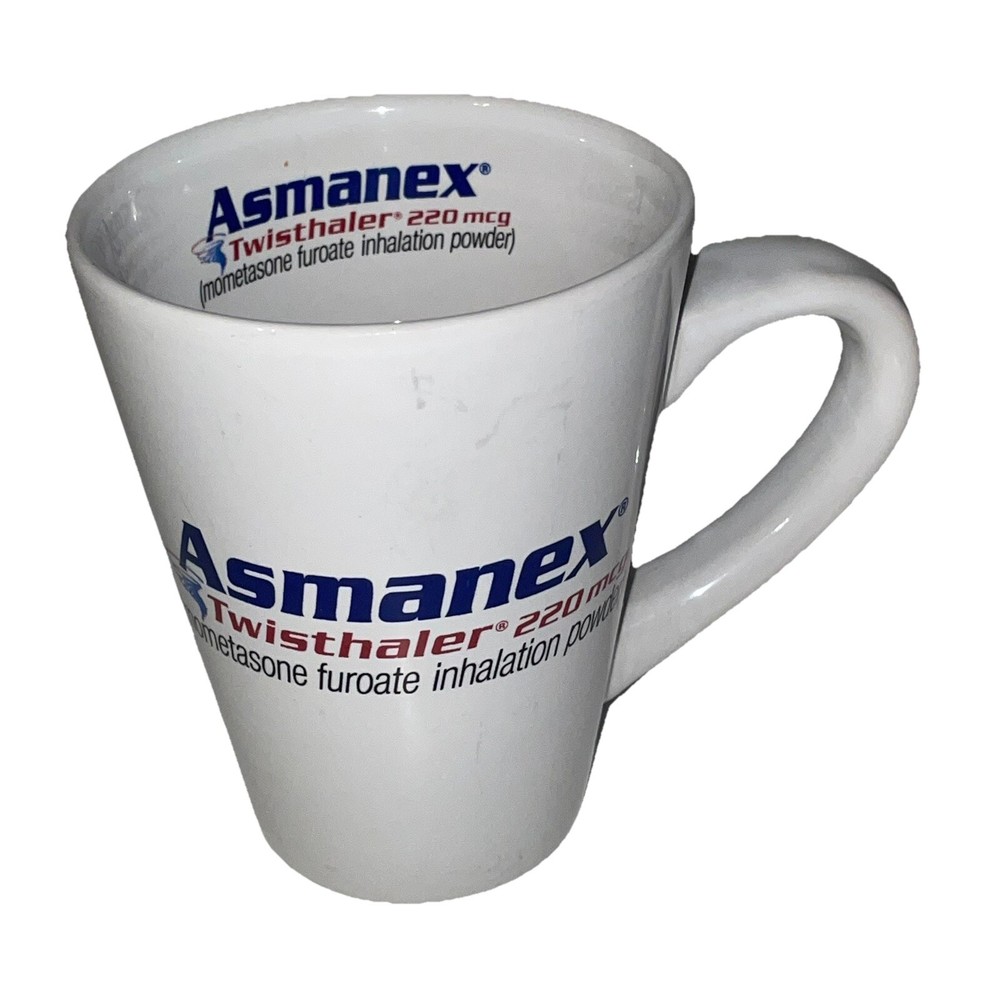 Asmanex Asthma Advertising Coffee Mug Cup Pharmaceutical Prescription Drug Rep