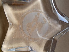 ASTRA/MERCK Drug Rep Crystal Glass Star Paper Weight „Trigger July 1993“