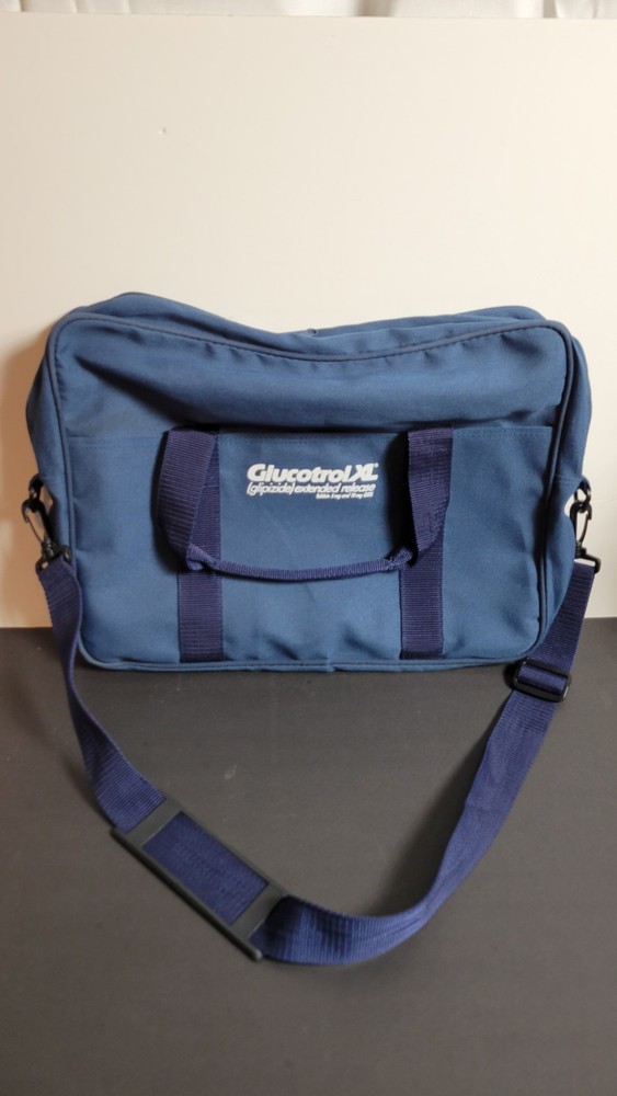 Glucotrol XL Medical Pharma Promo Messenger Bag Blue Rare Drug Rep Sample
