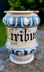 17thC Blue & White Albarello Drug Pharmacy Jar