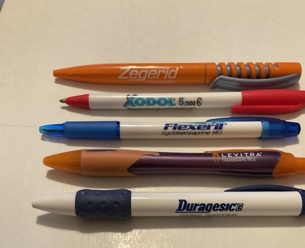 Pharmaceutical Promo Drug Rep Pens – Lot of 5, See Photo