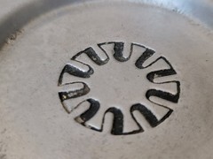 VTG *The UPJOHN CO* Cast Aluminum TRINKET DISH/4″ Ashtray Employee Service Award