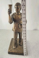 XL Bronze Apothecary Pharmacist Pharmacy Statue Trophy Award Figure Vtg