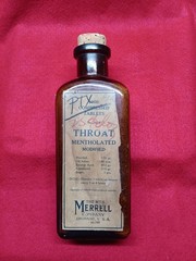 Vintage Collectible Americana Apothecary Bottle Throat Mentholated Tablets