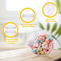 Sunnyray 8 Pcs 51 oz Plastic Candy Jars with Lids Plastic Candy Jars for Cand…