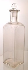Vintage Pharmacy Dental Science Apothecary Medicine Glass Bottle Pyrex Stopper