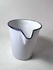 Vintage White Enamelware/Blue Medical Measuring Pitcher Cup – Gr. 1000 Oz 32