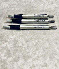 CELEBREX PHARMACEUTICAL REP PENS METAL SILVER BLACK GRIPS CHROME CLIP LOT OF 3