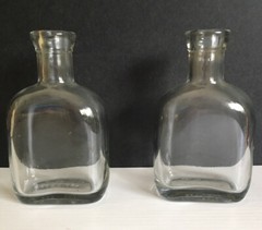 2 VTG 5 1/4”X4” Medicine Apothecary 200L ART 2039 Thick Potion Glass Bottles