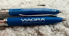 2 Heavy Metal Viagra Pens Blue Vien Marble Gripper ( New )
