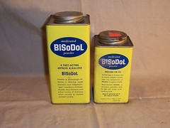 Vintage Advertising Medicine Tin Box BiSoDol New York Original Tin Display Decor