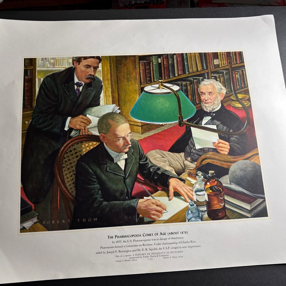 A HISTORY OF PHARMACY IN PICTURES 1954 PRINT#31 Great Gift For Doctor 22″×18″