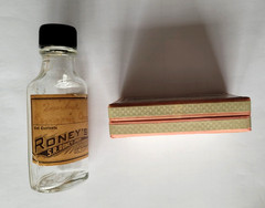Lot of 2 Vintage Roney’s Pharmacy Medicine Wolcott NY Wayne Bottle Advertising