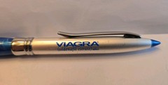 VIAGRA Heavy Metal Pen Pharmaceutical Rep Promo Silver Blue HTF Vintage – Works