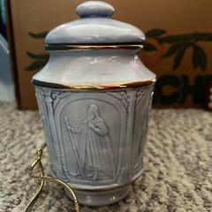 Blue Porcelain Apothecary Jar PMA Meeting April 1988 Given As A Gift Lederle