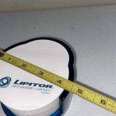 LIPITOR Drug RepAdvertising Sticky Note Pad Blue Acrylic Holder Pharmacy 2004