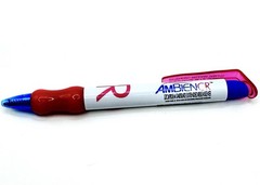 AMBIEN CR Drug Rep Pen Fancy Plastic Pink Rubber Grip. Low Ink