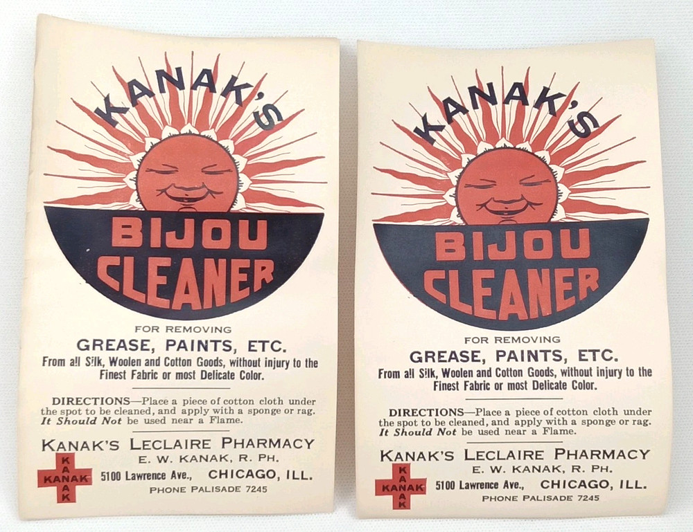 Vintage Advertising Flyer Bijou Cleaner Kanak’s Pharmacy Chicago 1950s
