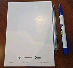 ZYRTEC Pharmaceutical Medical Lot – 2x Pens + Notebook Vintage Metal Pen Writes